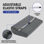 HOMBYS Lumbar Support Pillow for Recliner Chair, Memory Foam Back Support Cushion for Elderly,Extra Large Lumbar Support Pillow with Extension Straps, Thick Backrest for Home Reading,20x14x5 in