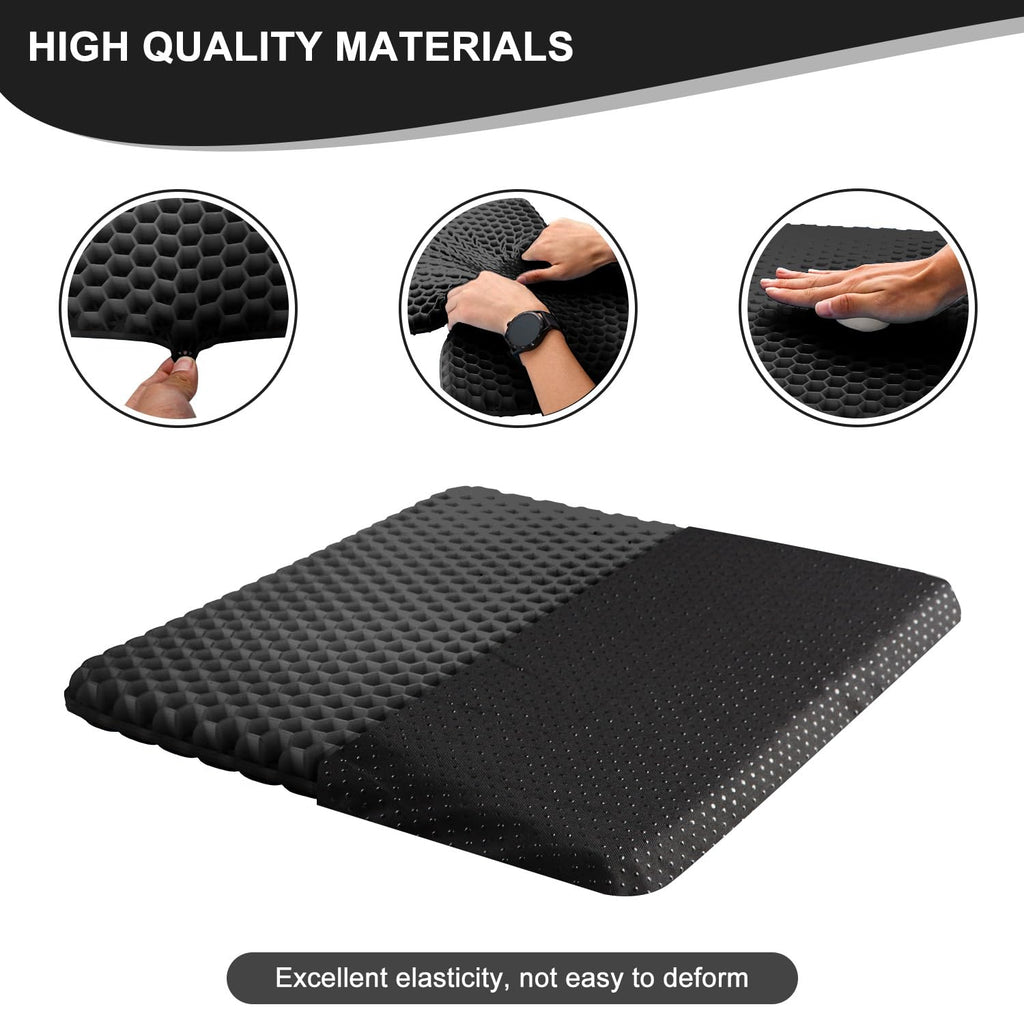 Gel Wheelchair Seat Cushion with Anti-Slip Cover, Relieve Sciatica, Back, Coccyx, Pressure Sore and Ulcer Pain, Refreshing & Ergonomic Chair Cushion,Cushion for Wheelchair Seat (Black)