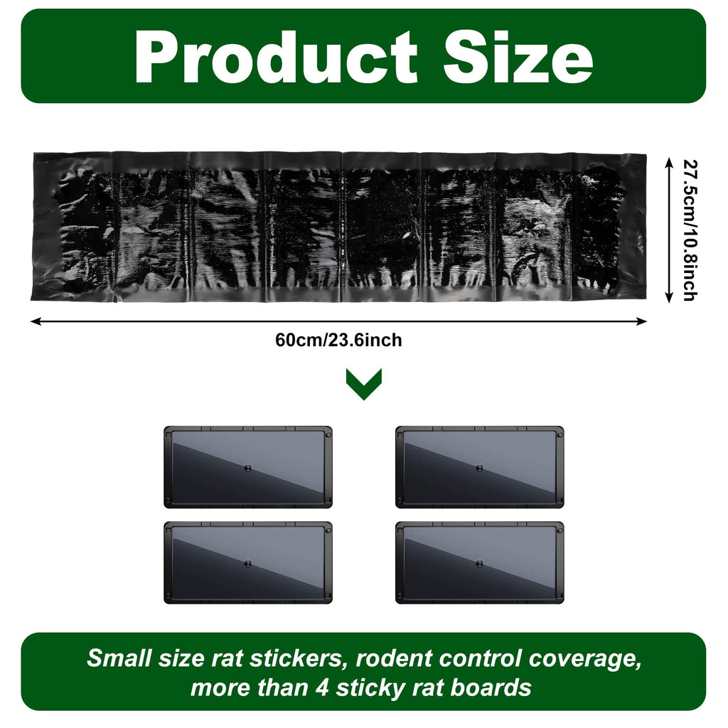 Sticky Mouse Trap Sticky Rat Traps Glue Traps Roach Traps Indoor 24 Inch Pest Control Traps for Trapping Snakes Rats Spiders Roaches in Restaurant Kitchen Hotel Office House Supplies (Black, 12 Pack)