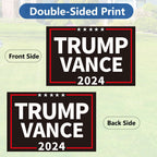 Probsin Trump Vance 2024 Yard Sign Double Sided 16" x 24" President Trump Vice President Vance MAGA Signs Voted for Trump Vance Outdoor Decorations for Lawn, Garden, Window, Party Supplies (Black)