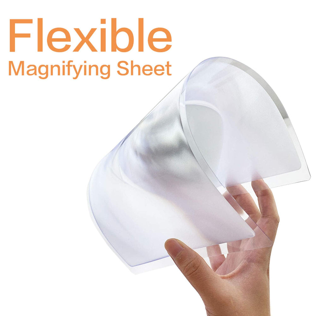 MAGDEPO 3x Magnifying Sheet Full Plastic Page Area with Small Card Magnifier Fresnel Lens, DIY Projection & Solar Collector Ideal for Reading Newspapers, Small Print, and Documents.