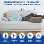 Stickermask Wedge Pillow for Sleeping - Inflatable Leg Elevation Pillow for Swelling, Circulation, Leg & Back Pain Relief, Leg Elevating Pillow, Leg Pillow for Post-Surgery, Hip, Foot, Ankle Recovery