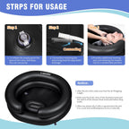LOKFEHRE Large Portable Inflatable Hair Washing Basin for Bedridden - Wash Hair in Bed with Inflatable Shampoo Bowl.For Elderly,Disabled,Injured,Ideal Inflatable Sink for Locs Detox (Black)