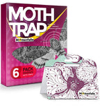 Mottenfalle Clothes Moth Traps 6-Pack - Prime Safe Non-Toxic Eco-Friendly Indoor Moth Traps with Pheromones Sticky Adhesive Tool for Wool Closet Carpet (Stand-Up, Red)