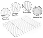 Stainless Steel Baking Sheet Tray Cooling Rack with Silicone Baking Mat Set, Cookie Pan with Cooling Rack, Set of 9 (3 Sheets + 3 Racks + 3 Mats), 10/12/16 Inch, Easy Clean