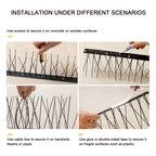 OFFO Black Bird Spikes Pre-Assembled for Pigeons Birds, Durable Bird Spikes with Stainless Steel for Fence Roof Mailbox Window Cover 10 Feet