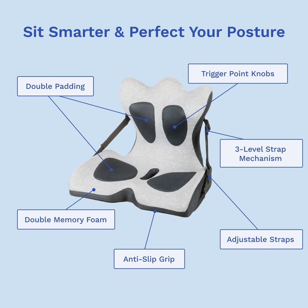 Lifted Lumbar: Lumbar Support Pillow for Office Chair | Adjustable, Doctor-Developed Back Seat Cushion for Chairs, Couches, and Cars | Ergonomic Pressure Relief & Enhanced Blood Flow