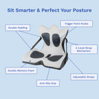 Lifted Lumbar: Lumbar Support Pillow for Office Chair | Adjustable, Doctor-Developed Back Seat Cushion for Chairs, Couches, and Cars | Ergonomic Pressure Relief & Enhanced Blood Flow