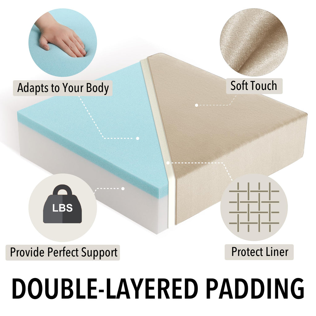 Tromlycs Recliner Cushions for Elderly Long Sitting Gel Memory Foam Cushion for Recliner 20 x 20 x 5 Inch Khaki