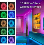 200FT Smart LED Strip Lights (2 Rolls of 100ft), RGB Strip Lights Sync to Music with 40 Key Remote Controller LED Lights for Bedroom,Christmas Lights decration (Multi-Colored, 200FT)