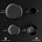 Nomnu Spiderweb Dinnerware Set (16 Pieces) - Gothic Kitchen Decor - Black Matte Porcelain Gothic Dinnerware Set: 4 Dinner Plates 4 Salad Plates 4 Bowls 4 Mugs - Spiderweb Decor Halloween Spooky Gifts
