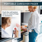 SYNLETT Caregiver Pager Wireless Call Buttons for Elderly Monitoring SOS Alert System Portable Alarm for Nurse Call Seniors Patients Emergency Home