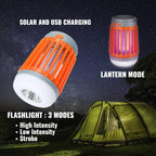 Mosquito Zapper Indoor Outdoor Light Buzz Bug Bulb Fuze, Bug Bulb Zapper Cordless Camping Light Solar Charging Buzz, Bug Fly Zapper USB Solar Rechargeable Mosquito Zapper Lantern, Mosquito Light