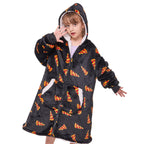 JOYWOO Kids Wearable Blanket Hoodie, Pizza Oversized Sherpa Hooded Blanket Birthday Christmas Gifts for Girl Boy, Cozy Sweatshirt Blanket with Giant Pocket and Zipper
