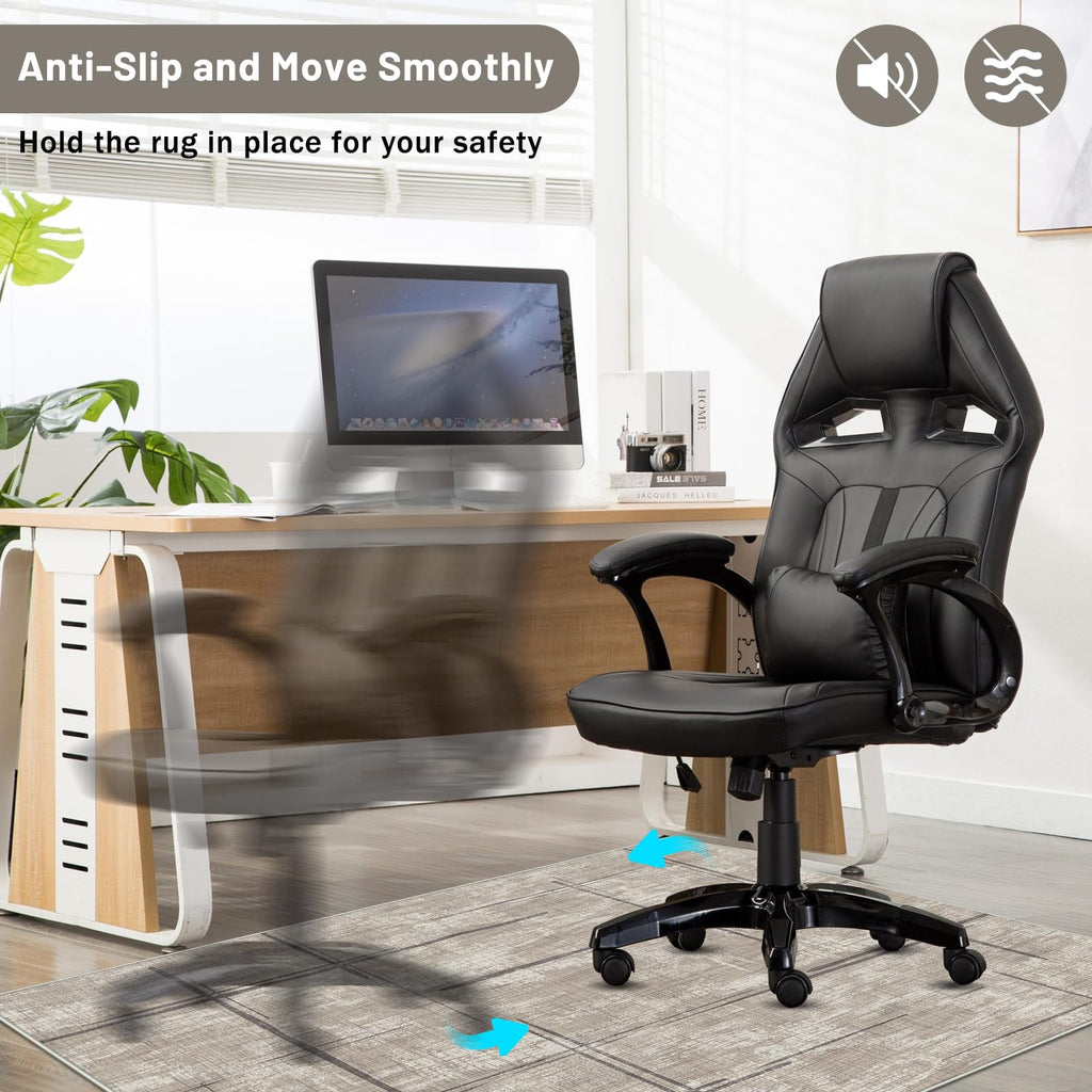 Office Chair Mat for Hardwood Floor&Tile Floor,36"X 48" Heavy Duty Desk Chair Mat for Hard Floors,Under Desk Rug for Rolling Computer Chair,Anti Slip,Low Pile Carpet Floor-Khaki