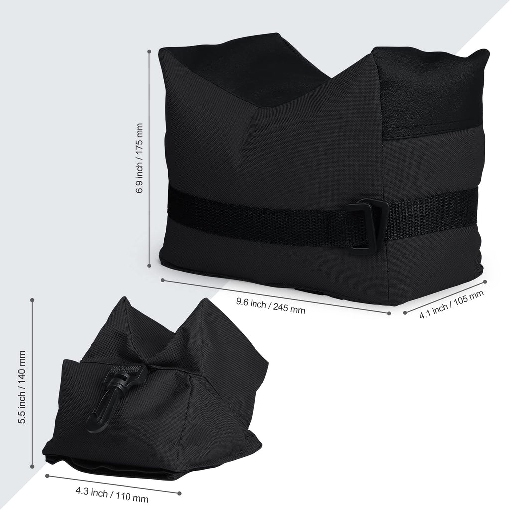 Outdoor Shooting Rest Bags - Target Sports Bench Rest with Front & Rear Support SandBag Stand Holders for Gun Rifle Shooting Hunting Photography - Black