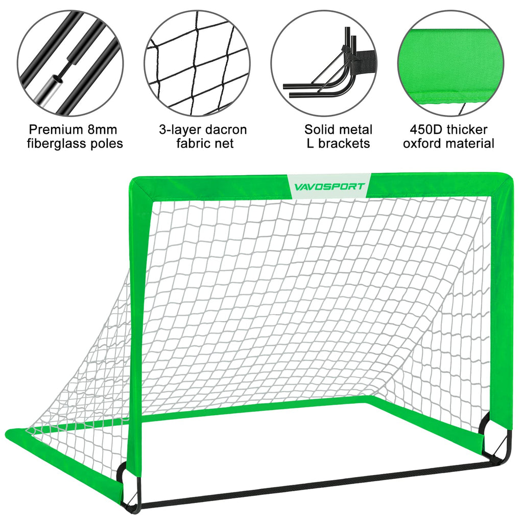 Kids Soccer Goals for Backyard Set - 2 of 4' x 3' Portable Soccer Goal Training Equipment, Soccer Net with Soccer Ball, Christmas Soccer Gifts for Kids and Youth Games, Sports, Outdoor Play