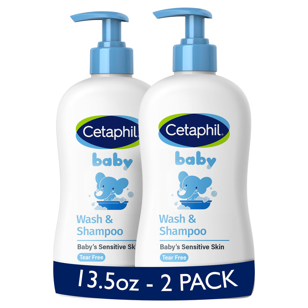 Cetaphil Baby Wash & Shampoo, 13.5oz Pack of 2, Hypoallergenic, Gentle Enough for Everyday Use, Soap Free