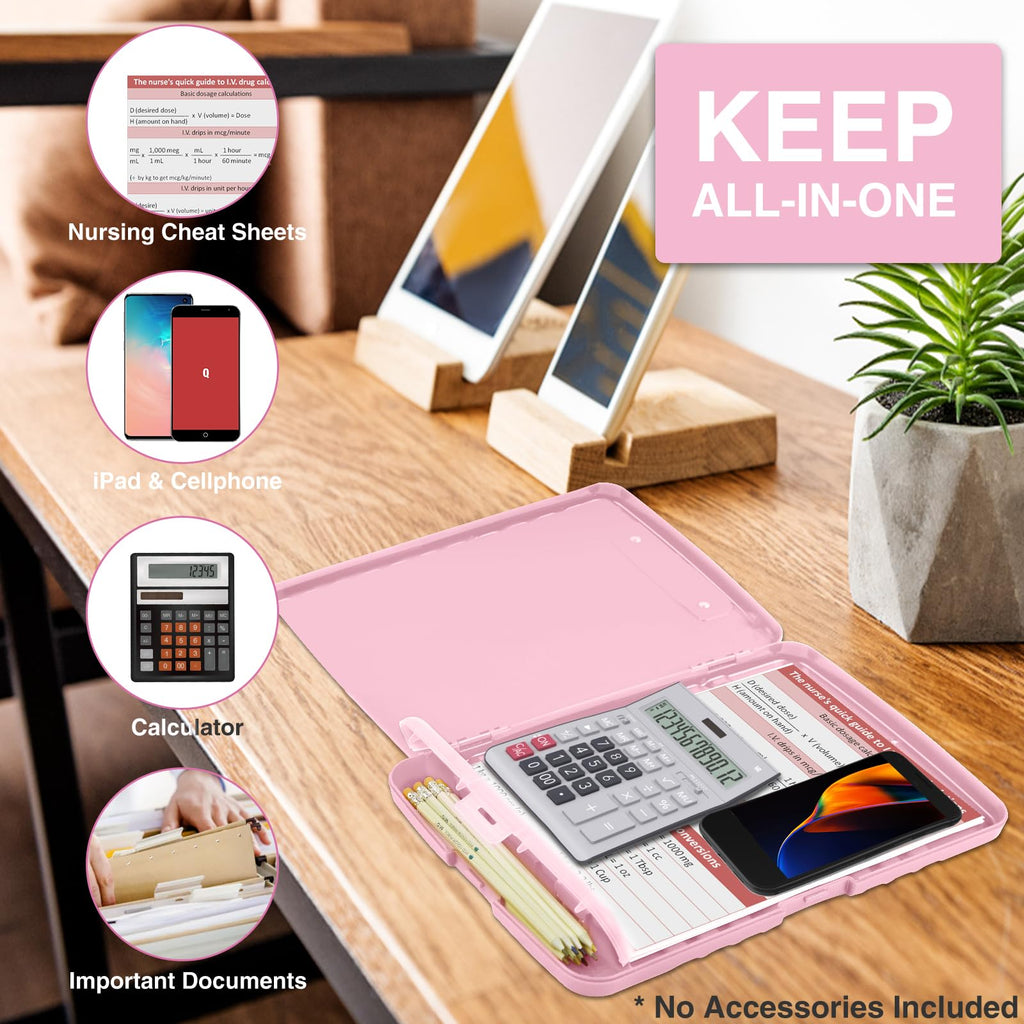 Clipboards with Storage, High Capacity Clip Boards 8.5x11 with Storage, Heavy Duty Nursing Clipboard Folder, Plastic Clipboard with Pen Holder for Women Teachers Work, School & Office Supplies