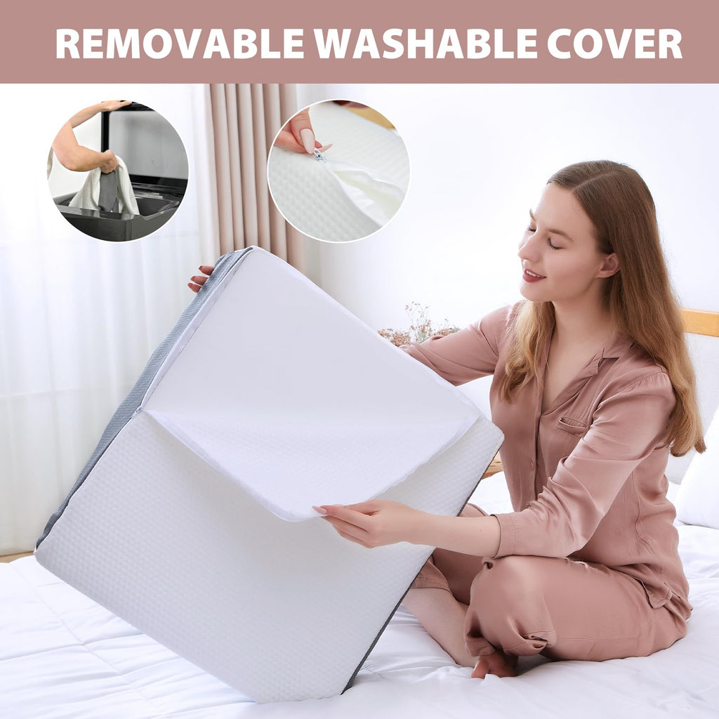 Touchutopia Leg Elevated Pillow, High-Density Leg Pillow Rest Elevating Foam Wedge, Supportive Foam Leg Wedge Pillow - Relieves and Recovers Foot and Ankle Injury, Leg Pain, Improves Blood Circulation