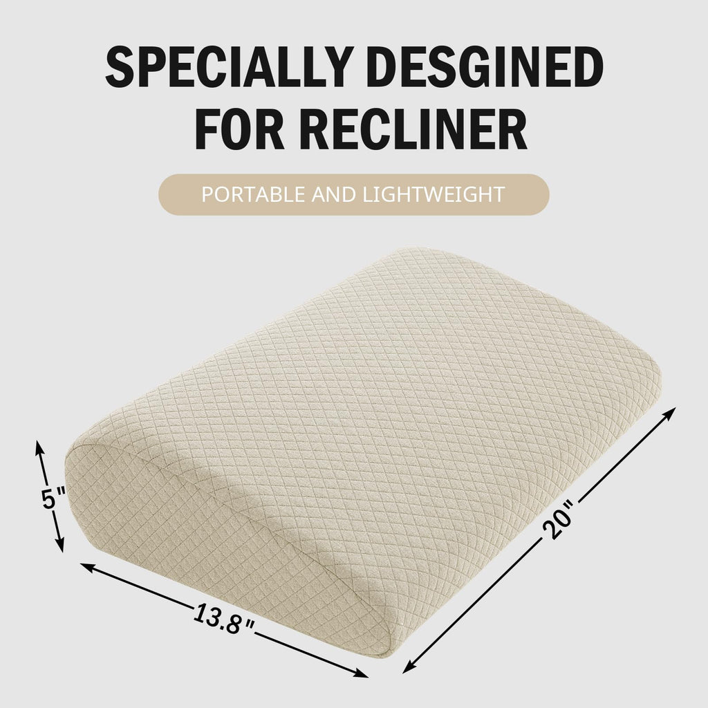 HOMBYS Lumbar Support Pillow for Recliner Chair, Memory Foam Back Support Cushion for Elderly,Extra Large Lumbar Support Pillow with Extension Straps, Thick Backrest for Home Reading