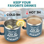 KLUBI Mens Birthday Gift Ideas - Sometimes You Forget You're Awesome 14oz Navy Coffee Mugs for Men Christmas Gifts Thank You Gifts for Men Gifts for Birthday Gifts for Men Unique Gifts for Men Over 50