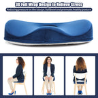 SAHEYER Donut Pillow for Tailbone Pain Relief and Hemorrhoids, Memory Foam Donut Cushion for Sciatica Nerve, Seat Cushion Butt Pillow for Men Women at Home Office Chair Car Long Sitting Comfort, Blue