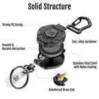 MNGARISTA 2-Pack Retractable Keychain, Heavy Duty Carabiner Badge Holder, Tactical ID Badge Reel with 31.5” Steel Retractable Cord, 8.0 oz