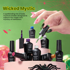Beetles Gel Nail Polish Set – Wicked Mystic 8 Colors Gel Polish Kit, Gold Silver Black Green Blue Cat Eye Purple Red Glitter with Nail Art Accessories UV LED Soak Off Manicure Gift for Women