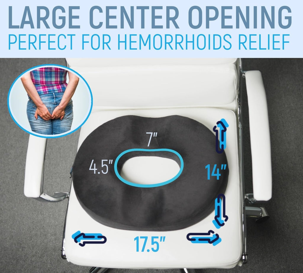 Donut Pillow for Tailbone Pain, Lifting Chair Cushion, Hemorrhoids Pressure, Foam Seat Cushion for Tailbone Pain Relief Cushion, Sitting Doughnut Cushion Postpartum Pregnancy, Ring Butt Pillow