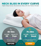 EKIFT Ease Now Cervical Neck Pillow for Pain Relief, Beauty Sleeping Cooling Pillow for Side Back Stomach Sleeper, Odorless Memory Foam Bed Pillows Deep Sleep,Ergonomic Orthopedic Neck Support