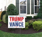 Trump Vance 2024 Yard Sign 24x18" MAKE AMERICA GREAT AGAIN MAGA Trump 2024 Both Side Printed With H Stakes
