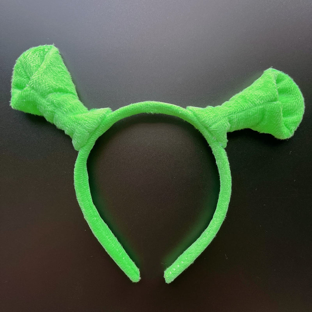 12 Pieces Green Ears Headbands Halloween Head Wrap Hair Accessories Cute Hair Band for Adult Kids Halloween Party Celebration Cosplay Decoration