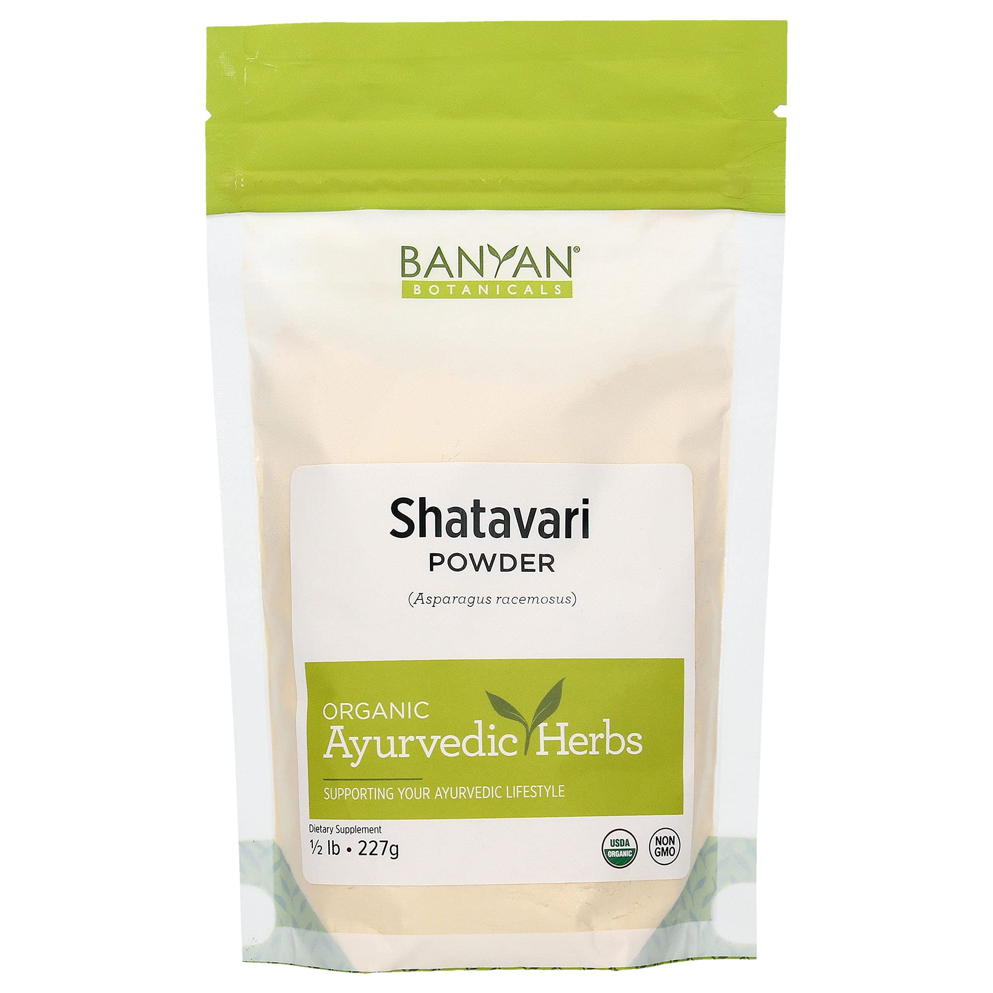 Banyan Botanicals Organic Shatavari Powder – Asparagus racemosus – Ayurvedic Herb for Vata & Pitta, Balanced Female Hormones, Energy, Vitality & More* – 1/2lb. ­– Non-GMO Sustainably Sourced Vegan FFL