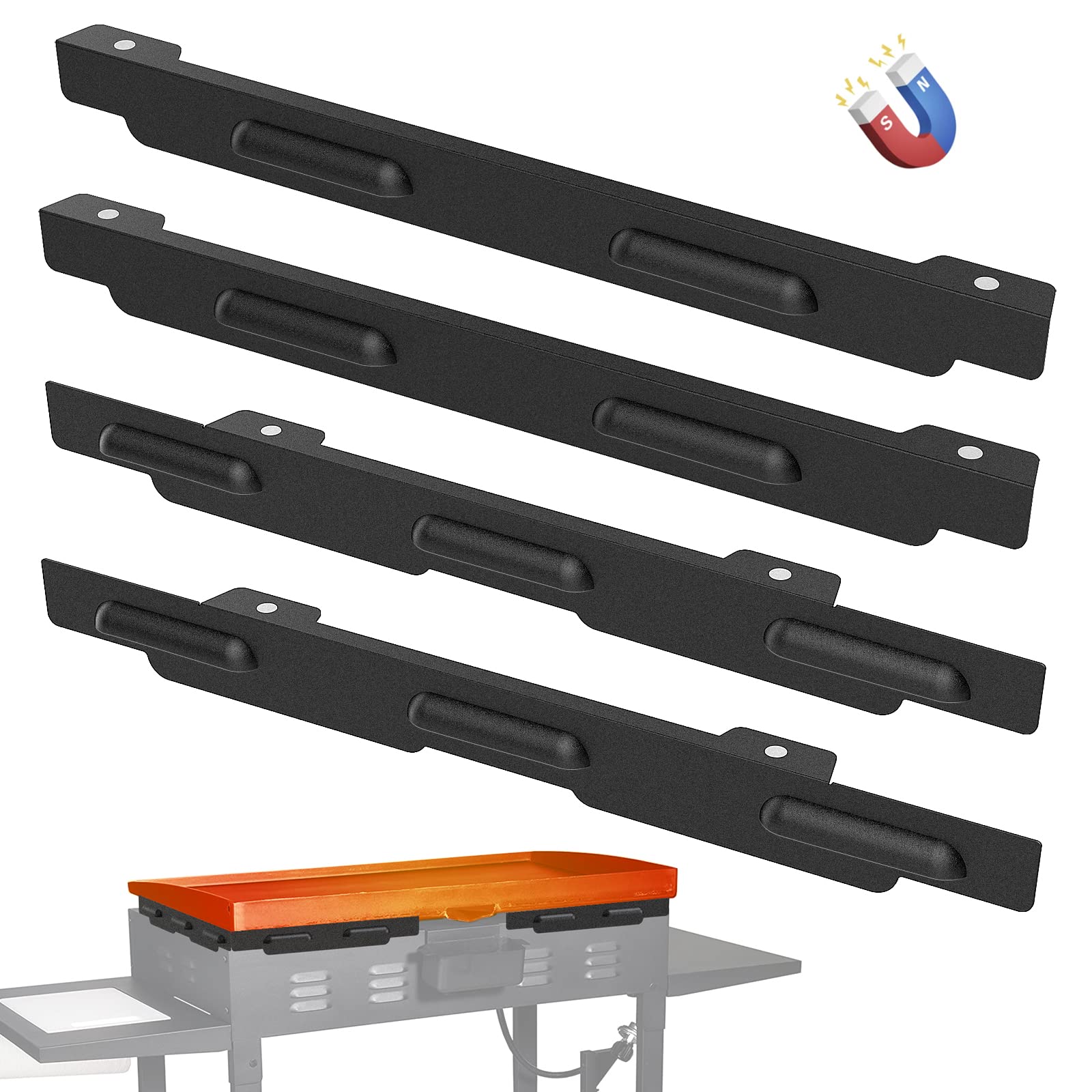 Upgraded Wind Guards for Blackstone 36” Griddle, Blackstone Griddle Accessories Fit for Black stone Grill, 5015 Magnetic Stainless Steel Wind Screens Protect Flame Hold Heat, Compatible with Hood