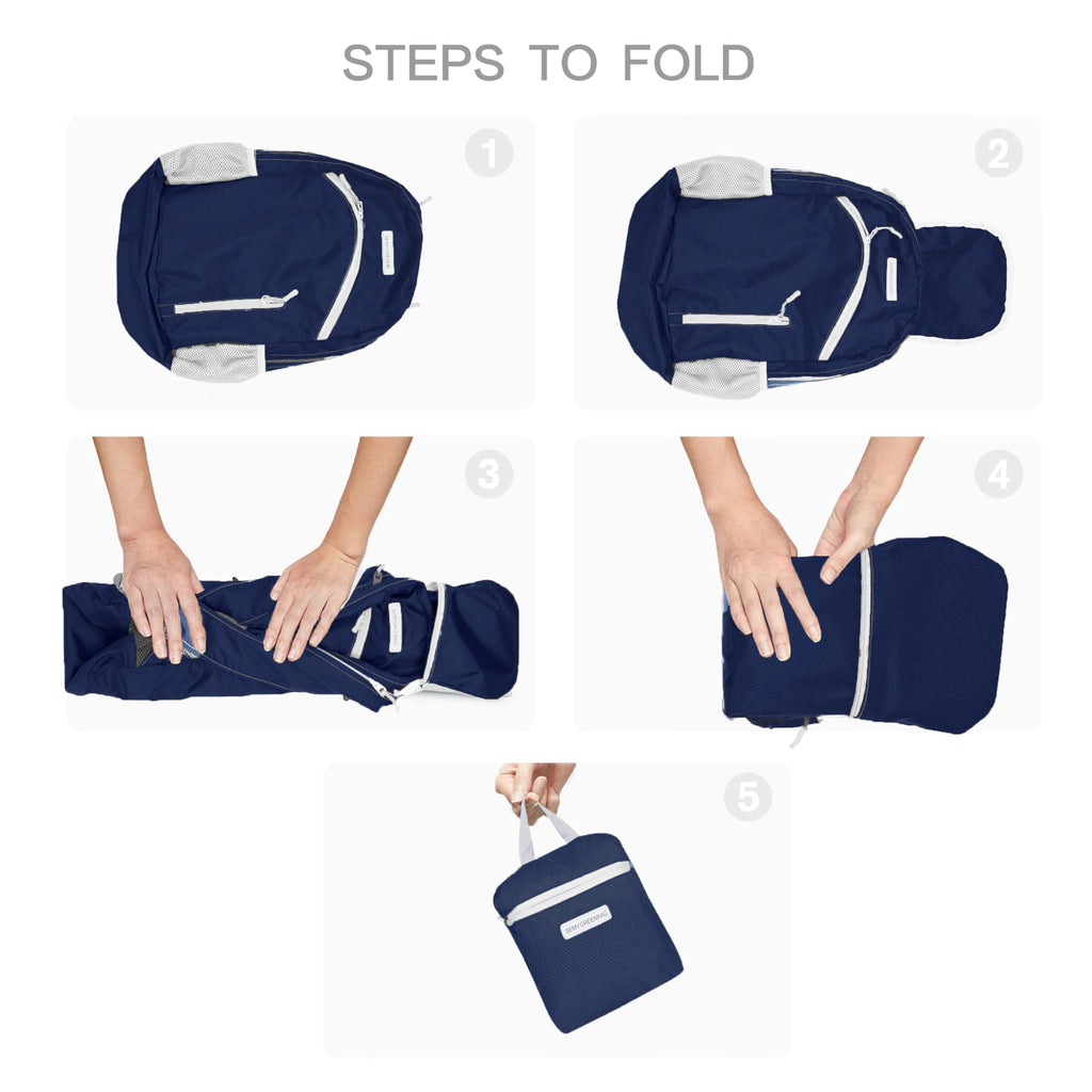 35L Foldable Waterproof Backpack For Outdoor Sports With Inside Wet Clothes Compartment Packable For Multiple Uses Ultra Lightweight Ideal For Hiking Men And Women Travel(Dark Blue)