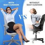 TushGuard Seat Cushion - for Office Chair, Car Seat, Airplane, Bleacher - Sciatica & Coccyx Pain Relief Desk Chair Cushion for Long Sitting Office Workers, Car Drivers(Blue, XX-Large)