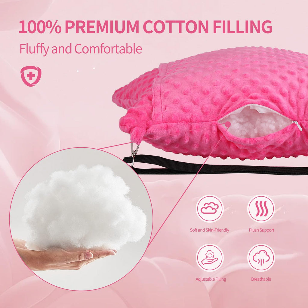 okmaba Hysterectomy Pillow with Pocket for Ice/Hot Packs, Abdominal Surgery Recovery Pillow for Women, Post-Surgery Support Cushion(Pink)
