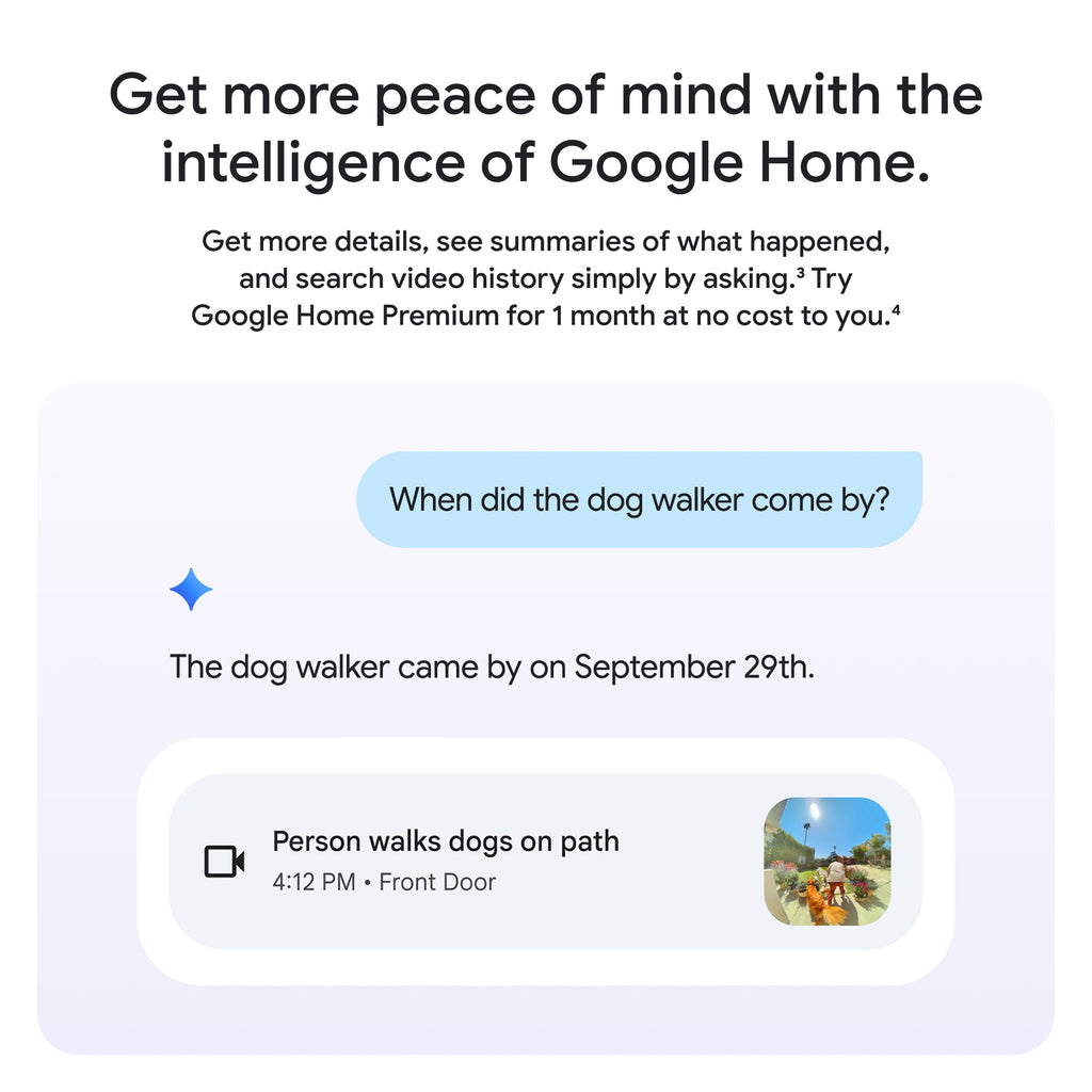 Google Nest Doorbell (Wired, 3rd Gen) - 2K Video and Gemini, Live View, Night Vision, 2-Way Audio - Works with Google Home - 2025 Model - Linen