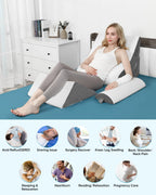 Forias 4pcs Orthopedic Bed Wedge Pillow Set Adjustable Wedge Pillow for After Surgery Recovery Perfect Post Surgery Memory Foam Wedge Pillows for Sleeping Acid Reflux Back Support Leg Elevation System