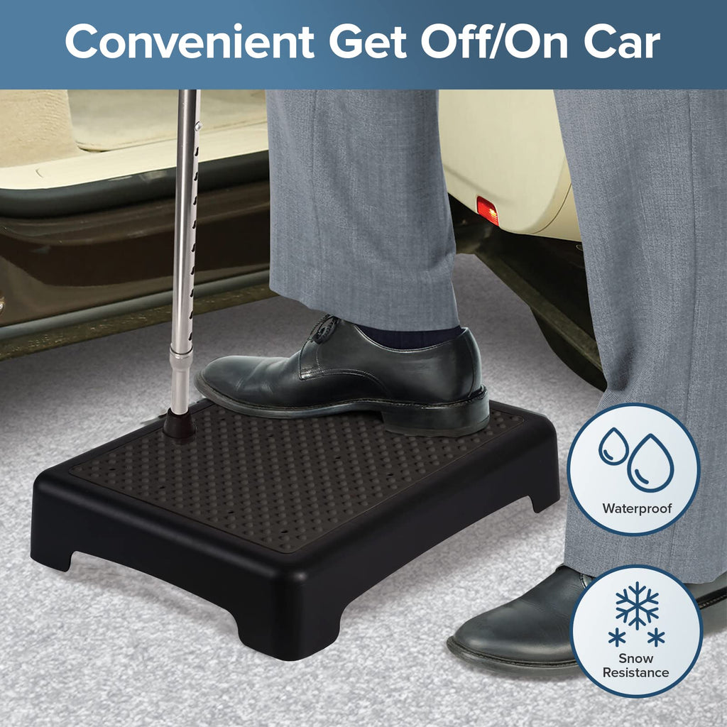 TARFEPA Step Stool,Mobility Step Stool for Adults,Indoor/Outdoor Portable Stair Assist,Anti-Slip Bathroom Step Stool,Platform Step for Kitchen,Office,and Bedroom,Car Step Stool for Elderly,Black