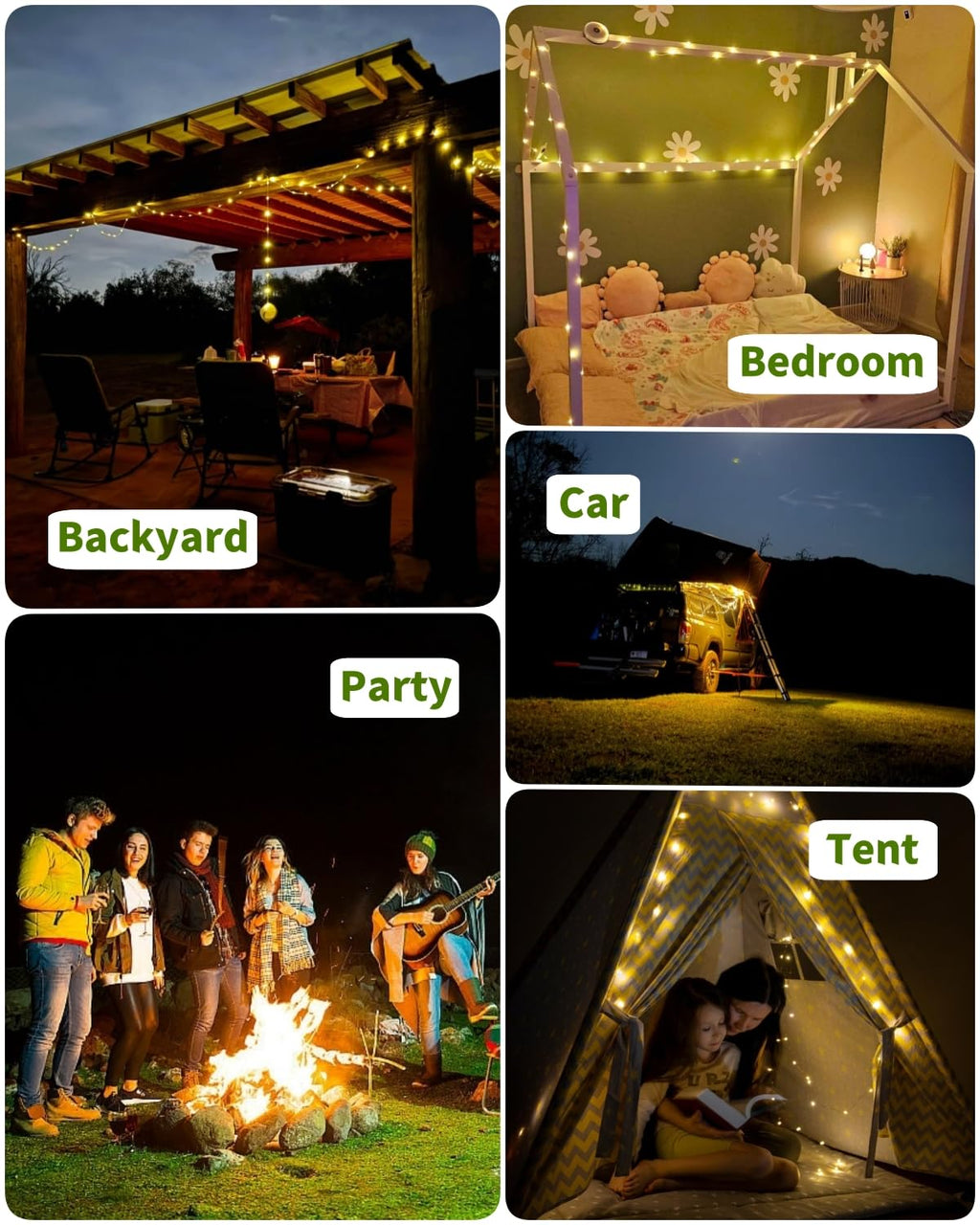 Solar Camping String Lights, 4 in 1 Fairy String Lights, Portable Waterproof Camp Lamp with 8 Lighting Modes, Hanging Rechargeable Tent Lantern for Christmas Decorations Patio Party Essentials-39.4 FT