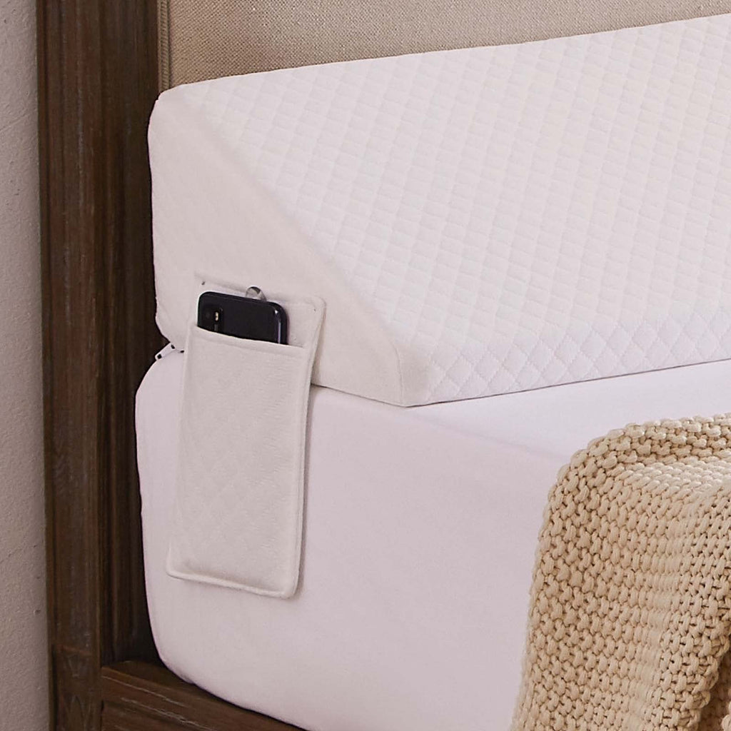 Homemate Twin Size（39"x10"x6"） Bed Wedge Pillow Stopper - Bed Gap Filler(0-8") - Headboard Pillow - Triangle Bloster Pillow Wedges - White