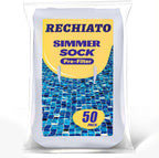 RECHIATO 50 Pack Pool Skimmer Socks for Pool Filters, Filters Baskets and Skimmers to Filter Debris and Leaves, Protact Filter System of Inground and Above Ground Pools