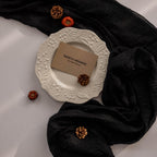 Keketo 6pcs Halloween Table Runner Black Cheesecloth Gauze Rustic Premium Cotton Cheese Cloth Table Runner 120 Inch 10 FT for Wedding Bridal Baby Shower Long Sheer Boho Christmas Decorations