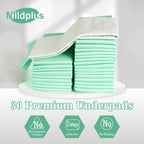 MILDPLUS Bed Pads with Adhesive Strips 30'' X 36'' Disposable Underpads Extra Large Thicker Incontinence Pads for Unisex Adult, Senior, Kids and Pet (30 Count)