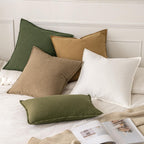 MIULEE Linen Pillow Covers 26x26 Inch Cream White Decorative Throw Pillow Covers Pack of 2 Soft Accent Farmhouse Couch Christmas Pillowcases Modern Home Decors for Sofa Cushion Living Room Bed