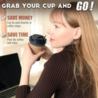 SPRINGPACK 【100 Pack - 12 oz Disposable Coffee Cups To Go with Lids Sleeves and Straws 100% Biodegradable & Compostable Pla Eco Friendly Paper Coffee Cups for Tea Coffee Hot Chocolate