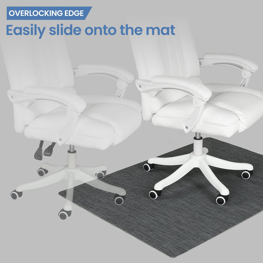 RccugmatS Chair Mat for Hardwood Floor, 36" x 48" Heavy Duty Office Chair Mat for Rolling Chairs, Anti Slip, Computer Desk Chair Mat, Floor Protector for Home Office, Black&Grey