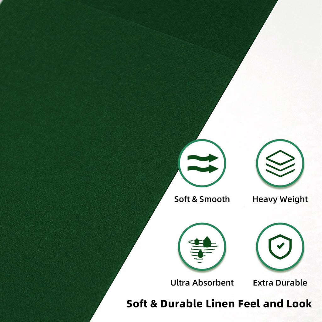 KAMMAK Dark Green Napkins Disposable with Pocket Cloth Like Dinner Paper Napkins Folded 100 Pack Paper Napkins Bathroom Hand Paper Guest Towel for Party Christmas Wedding Reception (16.5 x 16.5 inch)